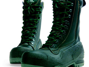 Leather forestry boots